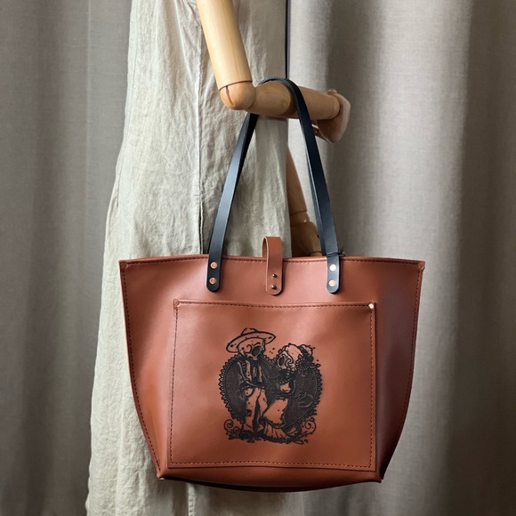 Handmade Leather Tote Bag - Picture 6 of 16